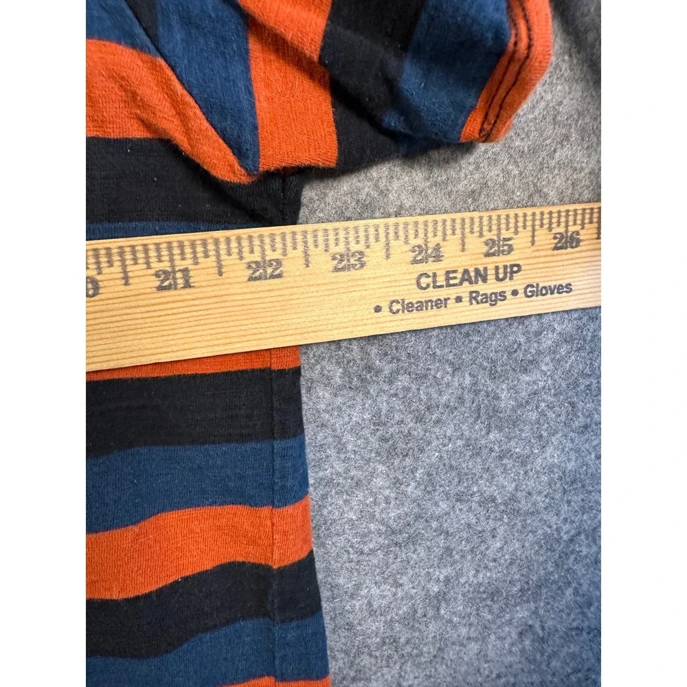 Guess Originals Mens Striped T-Shirt Orange Navy Black Embroidered Logo Large - Picture 3 of 9